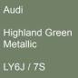 Preview: Audi, Highland Green Metallic, LY6J / 7S.